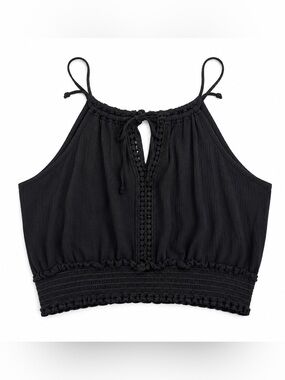 Black Halter Crop Top
